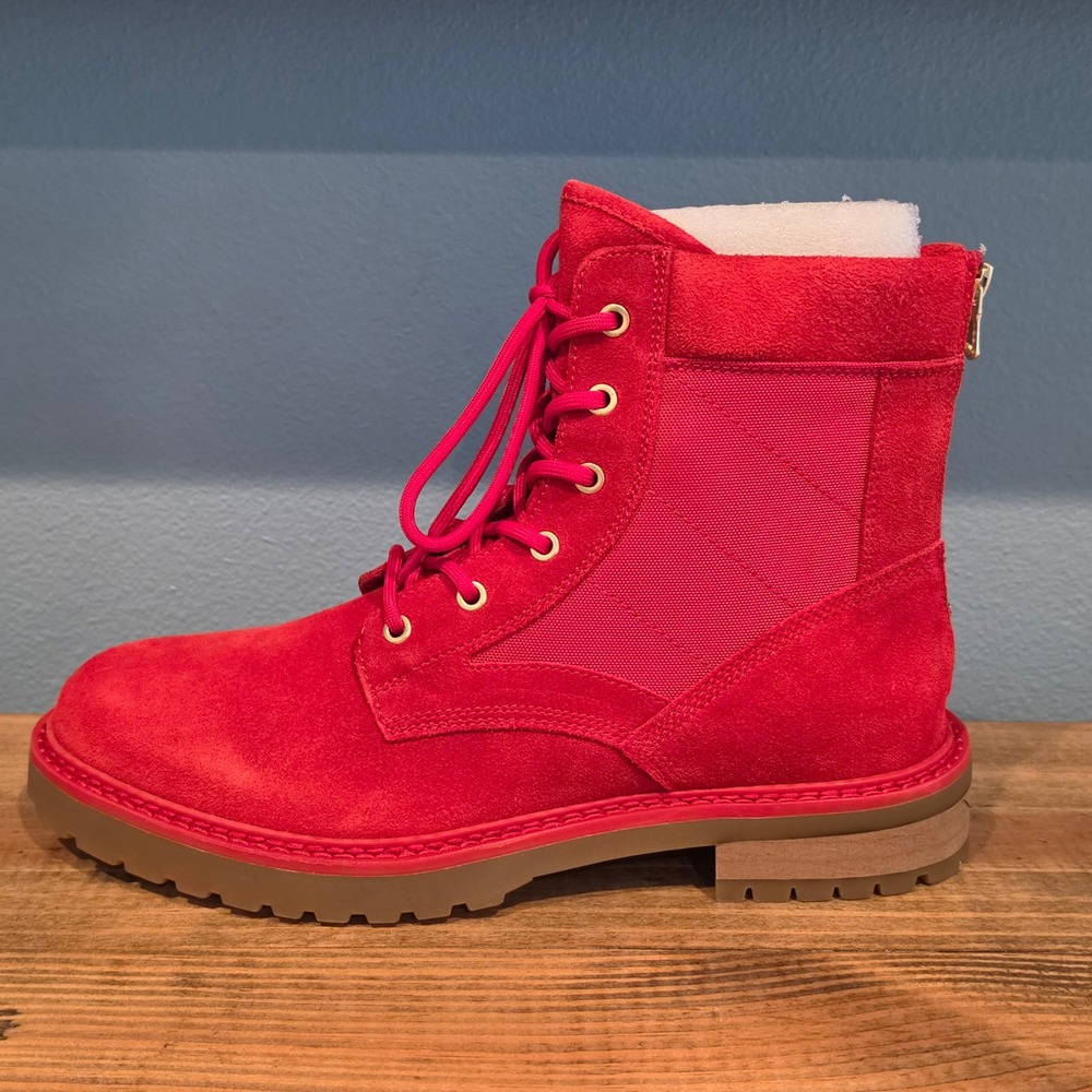 Saint Morta Mens Legion Boot Red Suede Canvas Tactical Combat Zip Size 9 US - Picture 6 of 13